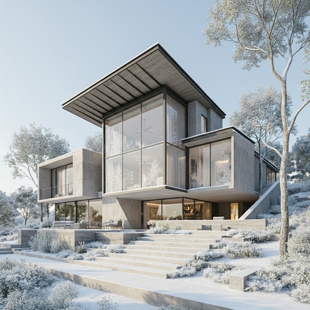 Winter mood architecture frame