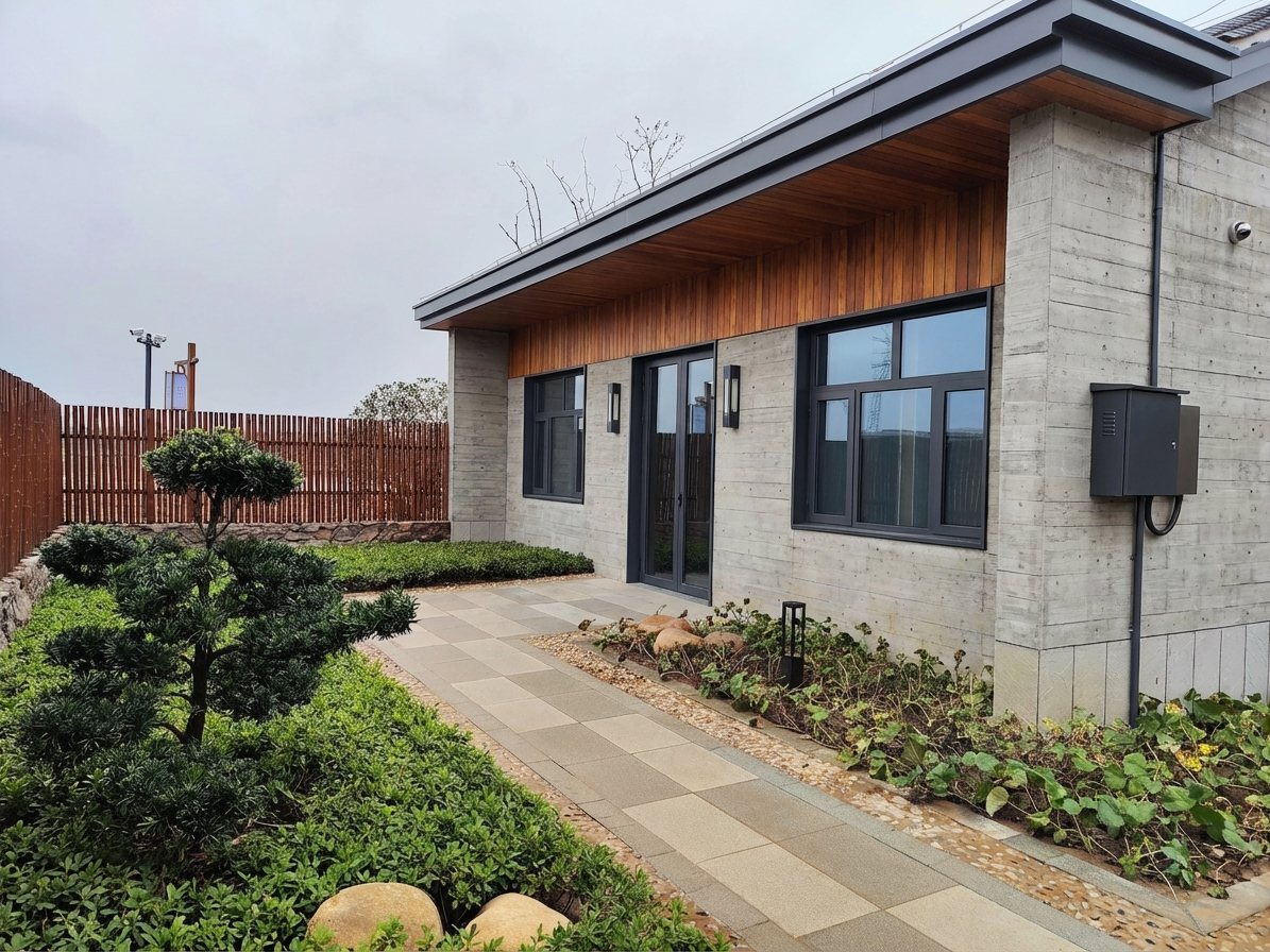 Timber-to-Concrete Facade Swap preview render